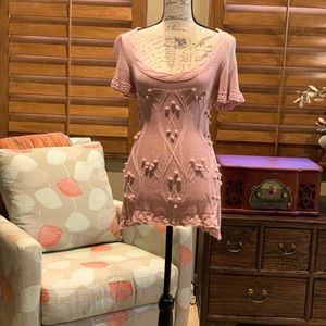 Pink knit blouse
